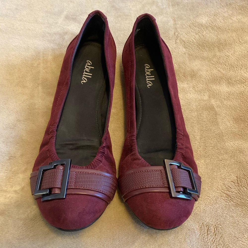 Abella Clara Ballet Flats in Burgundy 7.5